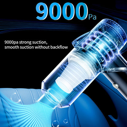 9000PA Cordless Car Vacuum Cleaner – High Suction Handheld Vacuum with 90° Foldable Design & Cleaning Brush for Car, Home & Office