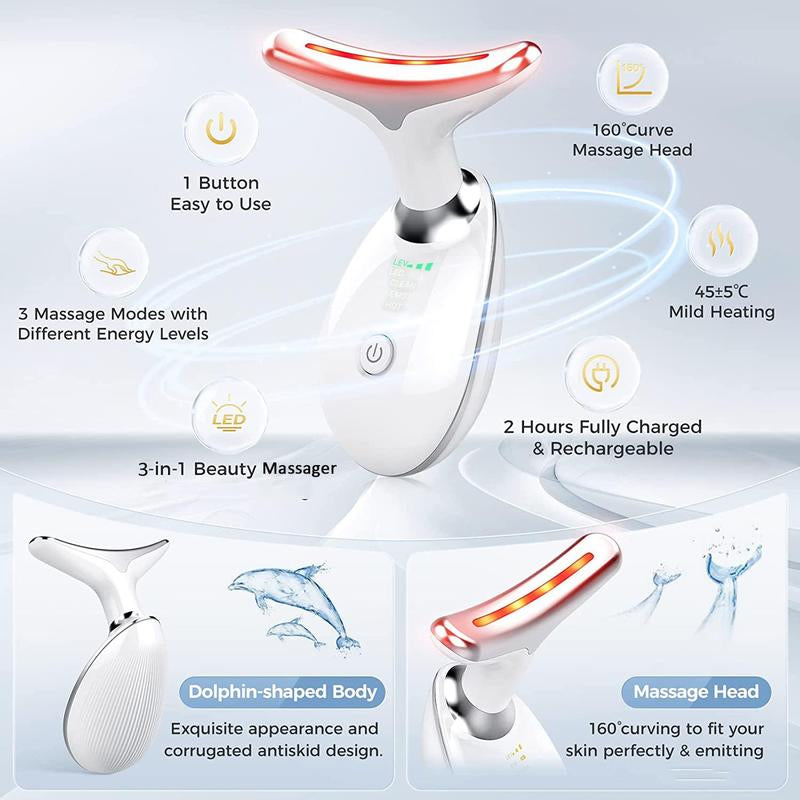 Neck Massager, Facial and Neck Massage Tool, Suitable for Facial, Neck, and Leg Massage, for Women and Men, Facial Beauty Instrument, Facial Beauty Massagers
